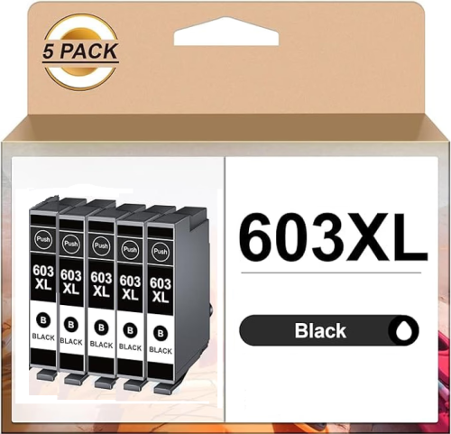 INK ΣΥΜΒΑΤΟ EPSON 603XL BLACK x5 τεμάχια (500)