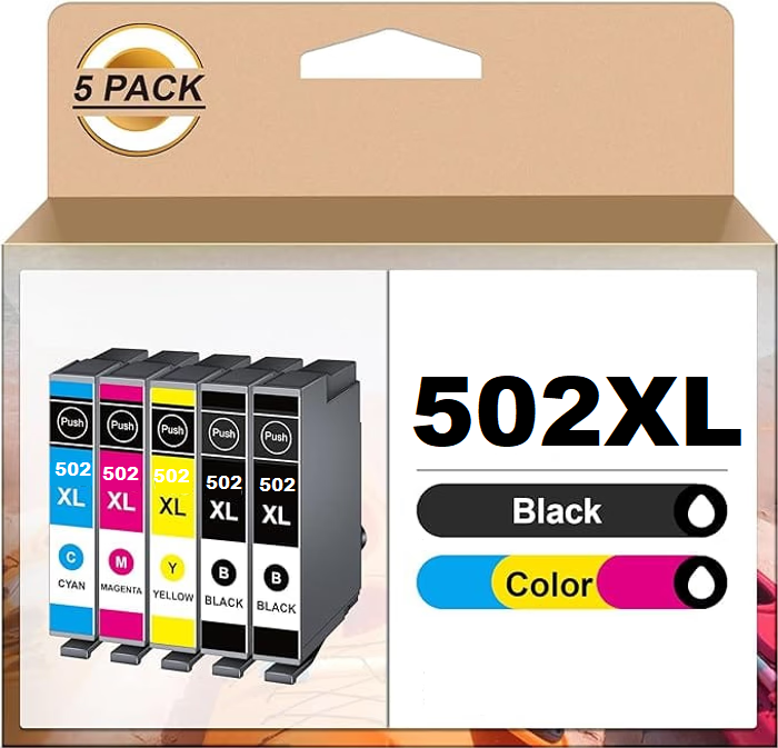 EPSON συμβατή πολυσυσκευασία 5 τεμαχίων INK T502XL BLACK*2, CYAN*1, MAGENTA*1, YELLOW*1